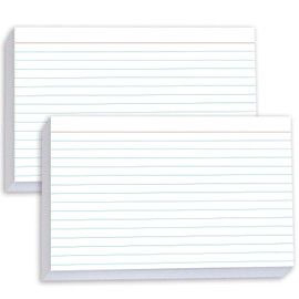 100 Pcs Index Cards 5x8 Ruled - Pinovk Flash Cards for Studying, White Index Cards, File Note Cards, Study Cards, Flash Cards, Study Cards, Lined Index Flashcards for Office and School Supplies