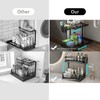 CICUFY Metal Under Sink Organizer,2-Tier Double Sliding Under Sink Storage