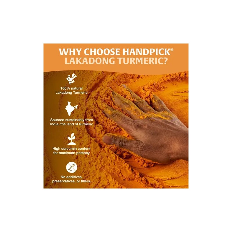 Handpick Polvo De Cúrcuma Lakadong 226 G - Alta Curcumina