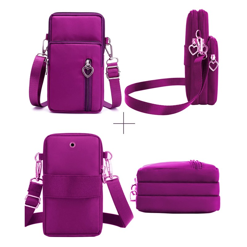 LassZone Small Crossbody Bag for Women Multi-pocket Cell Phone Bag