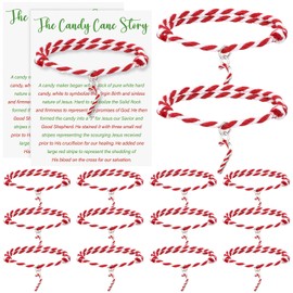 Liliaafar 24 Set Christmas Bracelets Bulk Nylon Friendship Bracelets with Cards Adjustable Woven Rope for Christmas Party Favor (Candy)