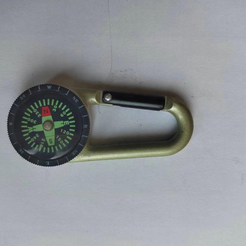Carabiner Compass Outdoor Adventure Tools, Small Pocket-Sized Waterproof Gear, Mini