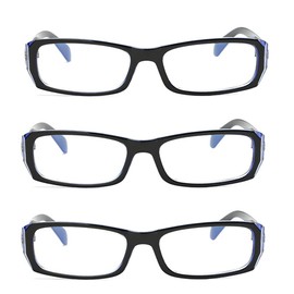 Rongchy 3 PRS Distance Glasses Mens Womens Nearsighted Eyewear Classic Style Myopia Glasses (Blue, -1.5, diopters)