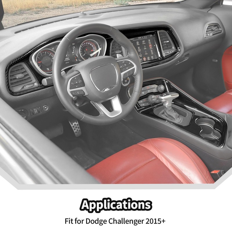 JeCar for Challenger Carbon Fiber Interior Center Console Trim Kit