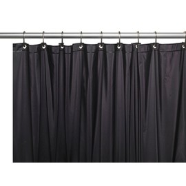 Ben&Jonah Park Avenue Deluxe Collection Collection Hotel Collection, 8 Gauge Vinyl Shower Curtain Liner w/Metal Grommets in Black