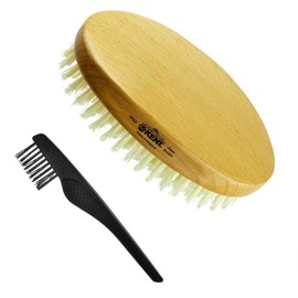 Kent MG3 Finest Men's Hair & Beard Brush for Skin Care - 100% Natural White Boar Bristle for Mens Grooming, Scalp Brush, 360 Wave, and Beard Straightener For Men's Hair Care