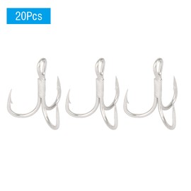 20Pcs High Carbon steel Strength Sharp Treble Hooks with Barb

Lure Bait Fishing Tackle(8# )