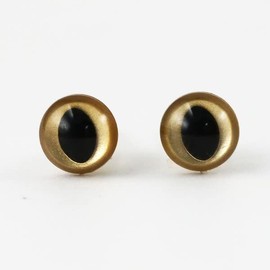 Cat's Eye 2 Pieces 1 Pair, 7.5 mm, Golden