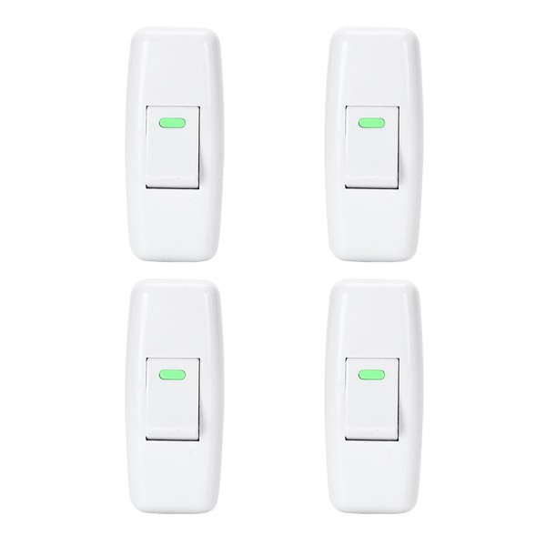 Leloco Pack of 4 Cord Switch 2-Pin Impulse Switch 250V