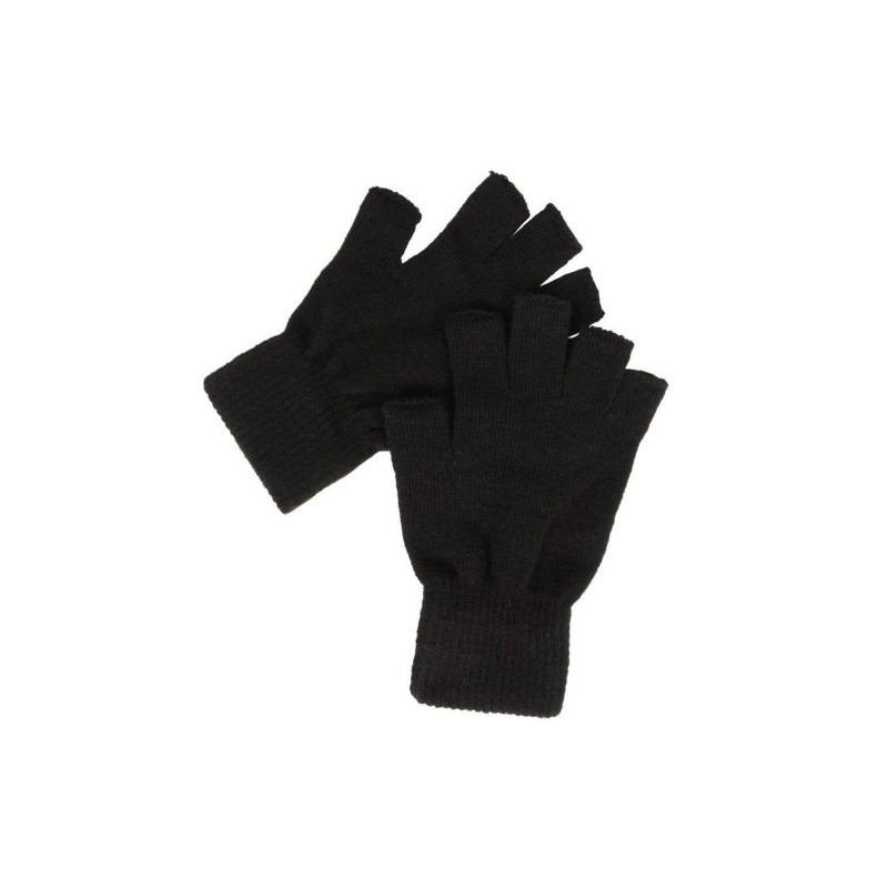 Mens Black Fingerless Gloves One Size Fits All by MAGIC