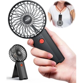 AaoLin Foldable Hand Held Fan USB Rechargeable, 4 Speeds Mini Fan [6-15H Working Time]