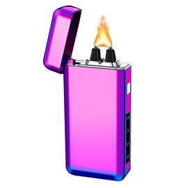 YOZWOO Electric Lighter Type-C Rechargeable Lighter Plasma Lighter High Power Flame Arc Lighter Windproof Electronic Lighter with Smart Chip for Candles, Incense with High-Grade Gift Box(Ice Colour)