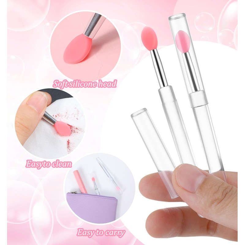 20Pcs Silicone Lip Applicator, Silicone Lip Brushes Set with Caps,
