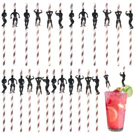 24PCS Bachelorette Straw, Bridal Shower Decorations Accessories for Adults Indoor Outdoor, Naughty Bachelor Party Decor Supplies for Beach Swimming Pool Game