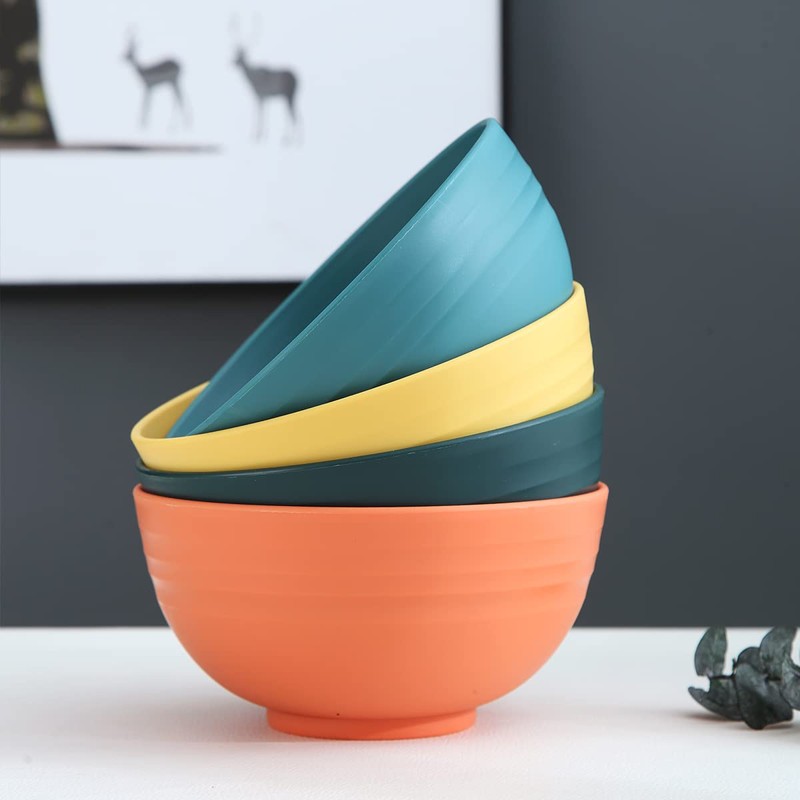 Kyraton Cereal Bowls 4 Pieces, Unbreakable And Reusable Light Weight