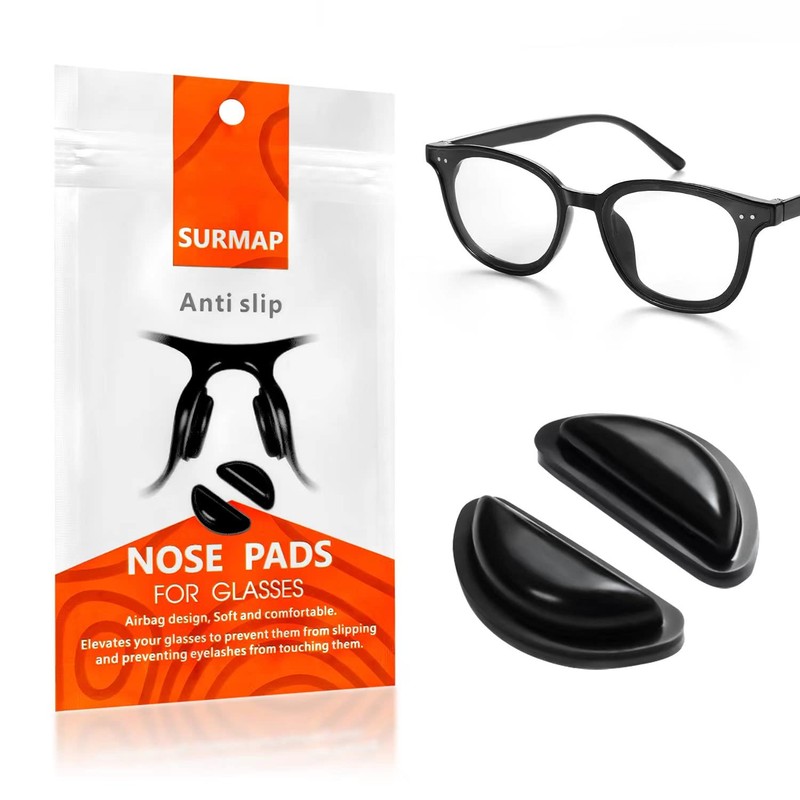 SURMAP Eyeglass Nose Pads, Comfort Soft Silicone Glasses Nose Pad,