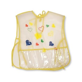 Nursery Time Large Baby PEVA Waterproof Plastic Meal Painting Bibs with Tie Fastening - 4 Motifs (Yellow)