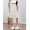 IDEALSANXUN Womens Linen Skirt Spring Summer High Elastic Waist Midi