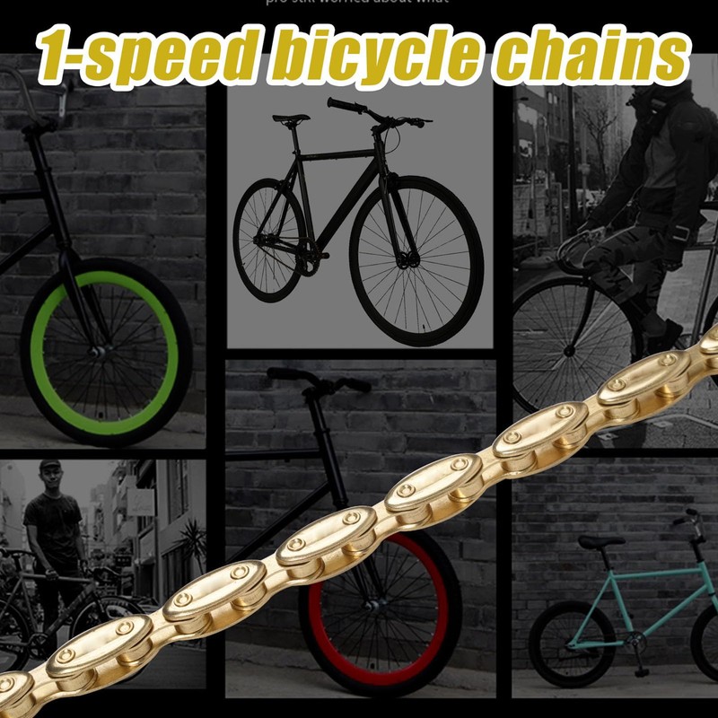 Gold Olive Bicycle Chain, High Strength 100 Link Single Speed