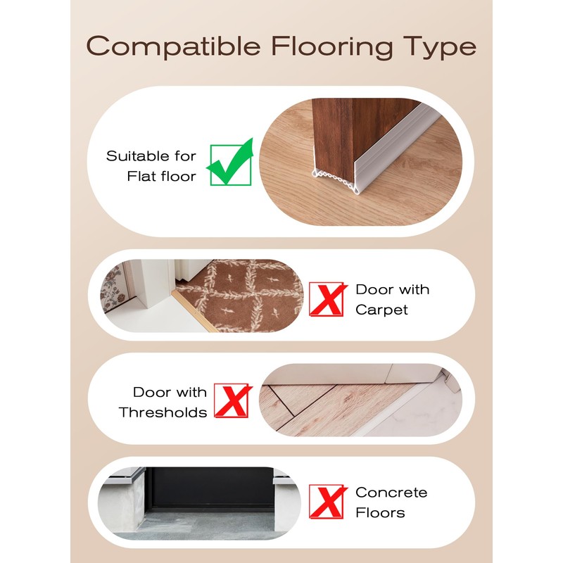 SUNMON Silicone Door Draft Stopper, 39in Upgraded Door Slide-On Under