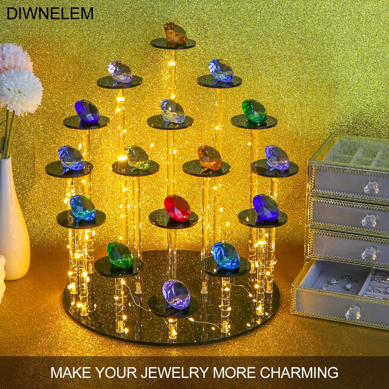 DIWNELEM 16 Tier Acrylic Cupcake Stand Display Riser Holder for