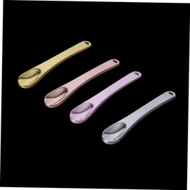 Baluue 15pcs Mini Makeup Spoon Golden Metal Spatula for Skincare Application Easy to Use Clean for Creams Lotions Facial Masks Portable Beauty Scoop