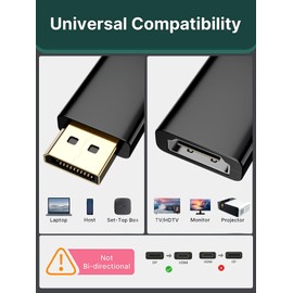 SNLLMZI Display Port to Hdmi Adapter, Uni-Directional Display Port DP to HDMI Adapter Male to Female 24k Gold Plated 4K Display Port for HP, HDTV, Dell, GPU, AMD, NVIDIA,Projector, PC - 2 Pack