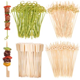 1000PCS Bamboo Cocktail Picks, 4.7 Inch Eco-Friendly Food Picks for Charcuterie Sticks, Gold Ball Party Toothpicks for Drinks, Fruits, Cheese, Appetizers, Wedding, Home Bar Accessories