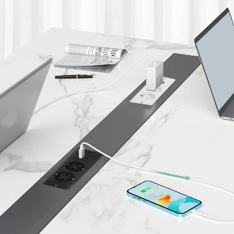 Recessed Socket 2 Outlets with PD20W USB C USB A