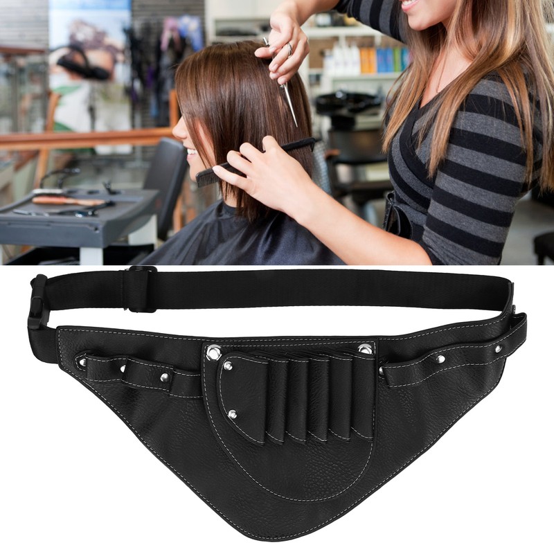 PU Leather Scissors Waist Bag 2 Layers Portable Scissors Holder