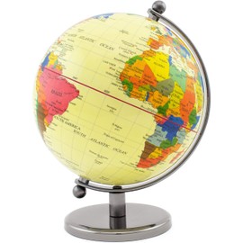 BRUBAKER Pale World Globe Vintage-inspired Design Stainless Steel 7.5 inches tall