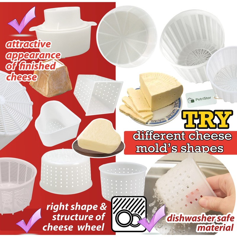 11 pcs Cheese Making Kit Beginners - Soft Cheese Molds