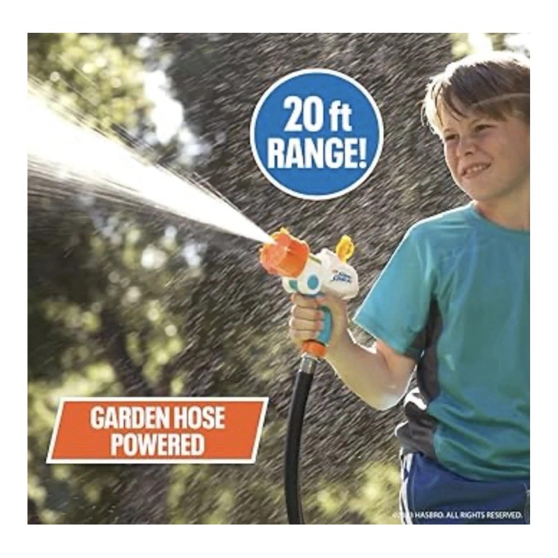 NERF Super Soaker Quadblast Blaster Hose Powered Soaking Machine Water