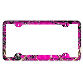 Pink Camouflage License Plate Frame