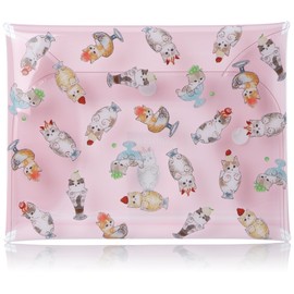 Mofusand0015 Pouch, Small Items, Clear Multi-Case, LL, Cosmetic Pouch, Tools, Stationery, Women's, Students, Children, Puffe (MFS-127)