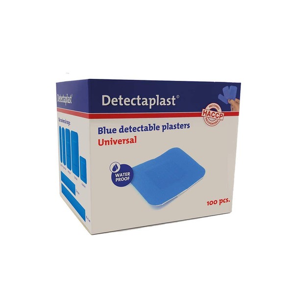 Detectaplast Waterproof Universal Blue Plasters for Handling Food, Detectable Plasters