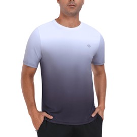 MoFiz UV Shirt Men's Water Swimming Shirt Swimming T-Shirt for Surfing Quick Drying Rash Guard Hiking Functional Shirt, Gradient colour: black, M