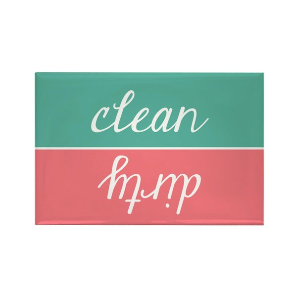 CafePress Clean Or Dirty Dishwasher Rectangle Magnet, 3"x2" Refrigerator Magnet