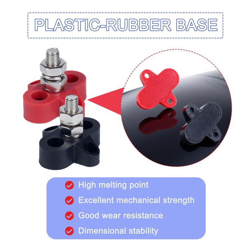JIQI 2Pcs Bus Bar Terminal Block 5/16" Single Stud Battery