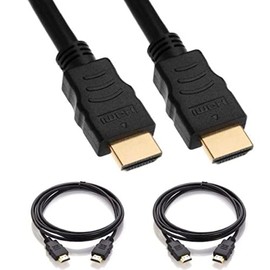 Cable Builders Short HDMI Cable [2-Pack], UHD Ultra High Speed HDMI 2.0 with Ethernet, 4K@30/50/60Hz, 1080P/2160P, 18GBps, 3D, Audio Return, Molded (12FT (2-Pack))