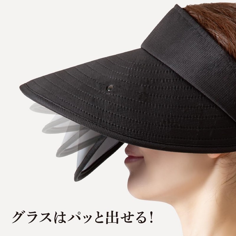 Alphax AP-444107 Women's UV Protection Glass Visor, Shine, Black