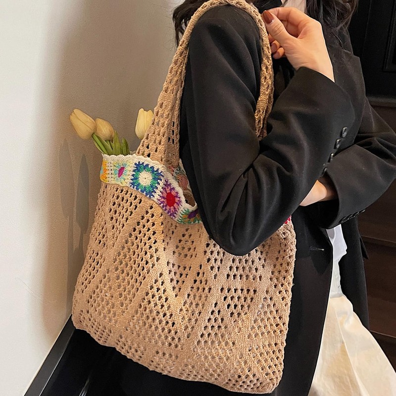 CHIC DIARY Knitted Bag Women's Boho Beach Bag Large Summer