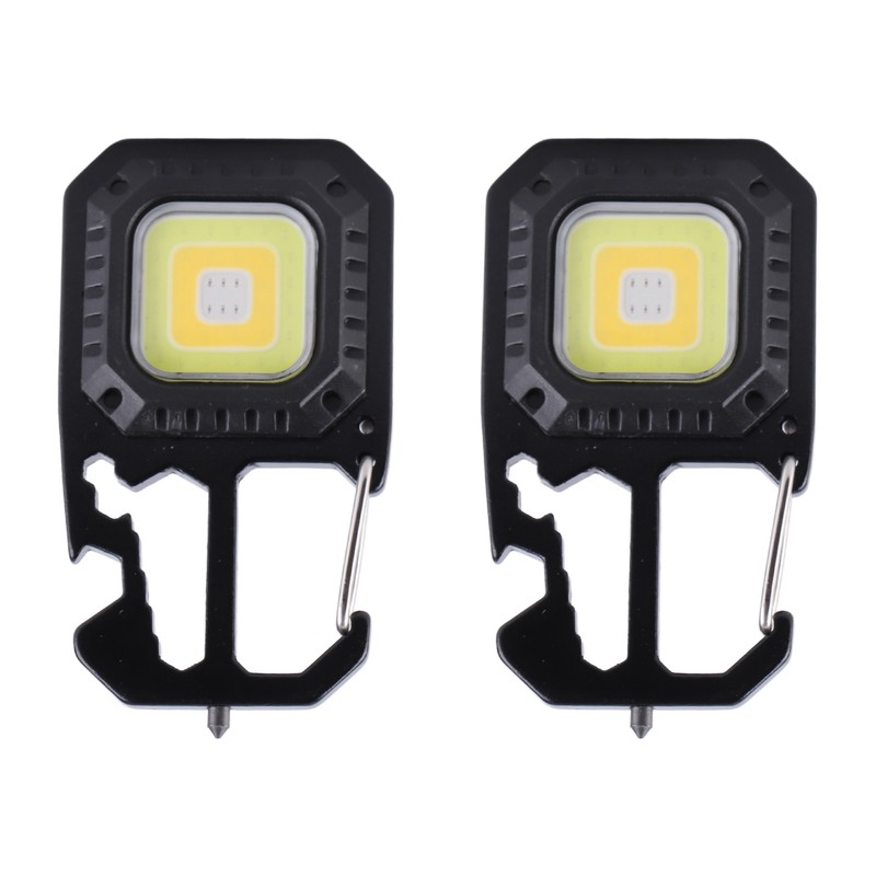 2 Pcs Keychain Work Light High Bright Mini COB Lamp