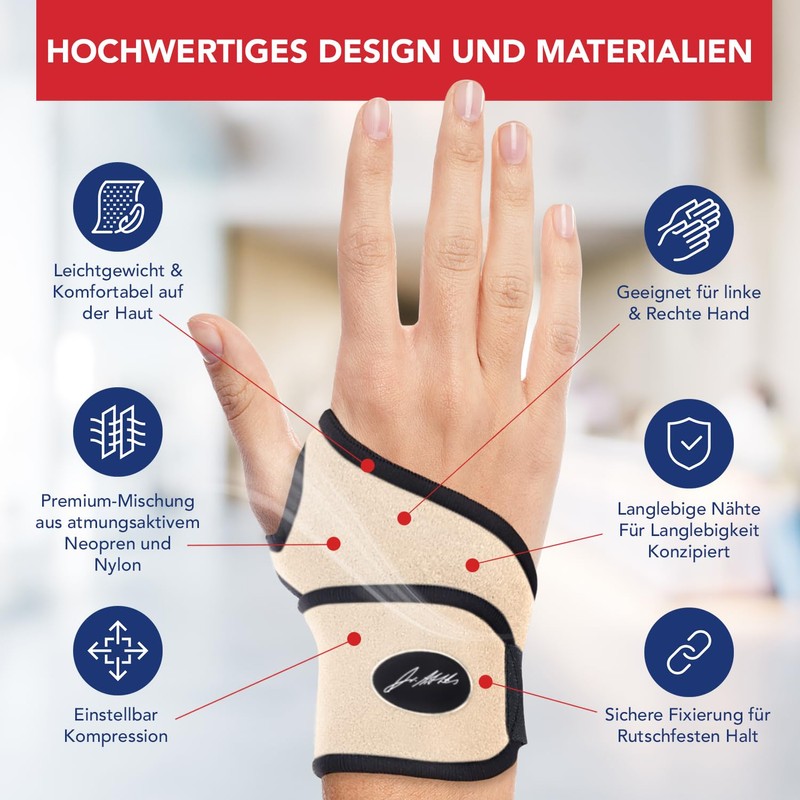 Dr. Arthritis Designed by Doctors, Lightweight Wrist Brace, Wrist Support,