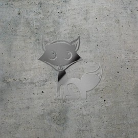 Decal Stickers of Fox (Metallic Silver) (Set of 2) Premium Waterproof Vinyl Decal Stickers for Laptop Phone Accessory Helmet Car Window Mug Tuber Cup Door Wall Decoration - ANDsticd86706SI