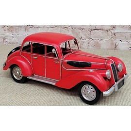 Gangster Car Art Deco Toy Car Coupe Chippy Red Paint Wheel Cars Vintage Gift Home Sale Decor by Think Bronze