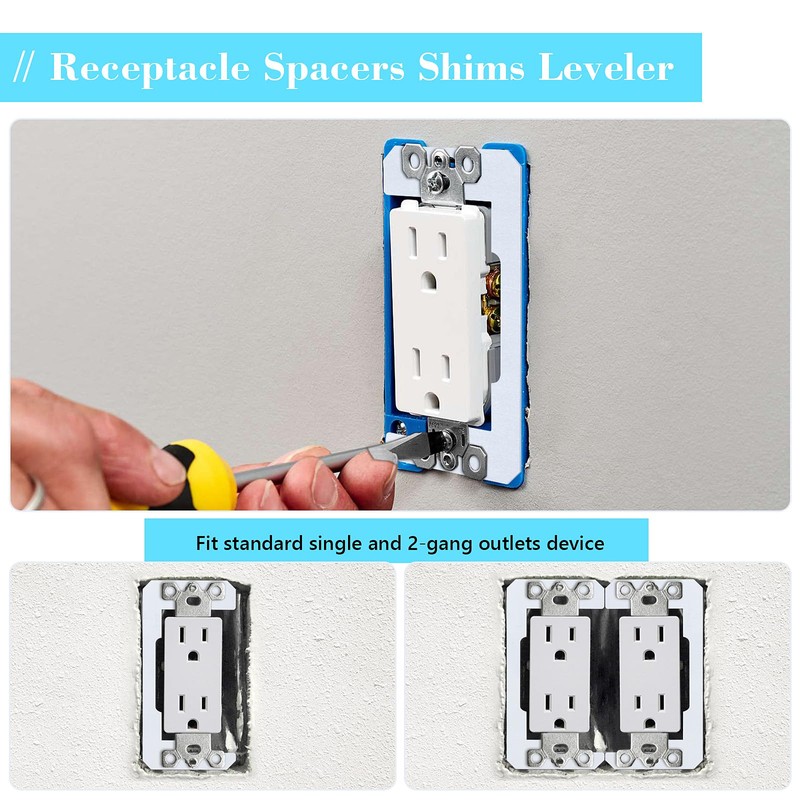 Umshlem 10pcs Wall Plate Spacer Outlet Spacer Metal Flush Fit