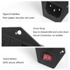 PNGKNYOCN 10A 250V Rocker Switch Power Socket Inlet Module Plug
