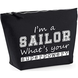 Hippowarehouse I'm a Sailor What's Your Superpower? printed make up cosmetic wash bag 18x19x9cm