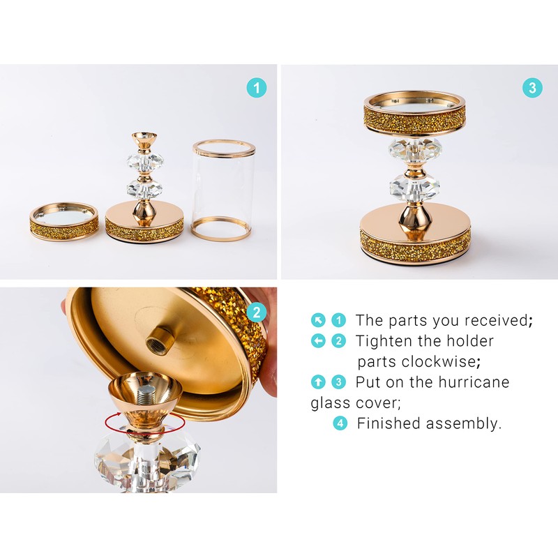 Pillar Candle Holders, Candle Holders for Pillar Candle, Crystal Candlesticks